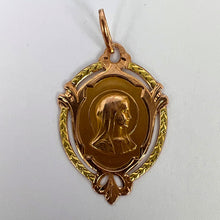 Load image into Gallery viewer, French Virgin Mary 18K Rose Gold Medal Charm Pendant