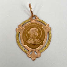 Load image into Gallery viewer, French Virgin Mary 18K Rose Gold Medal Charm Pendant