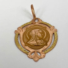 Load image into Gallery viewer, French Virgin Mary 18K Rose Gold Medal Charm Pendant