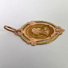 Load image into Gallery viewer, French Virgin Mary 18K Rose Gold Medal Charm Pendant
