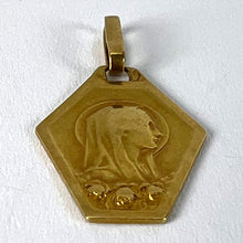 Load image into Gallery viewer, French Art Deco Virgin Mary 18K Yellow Gold Religious Charm Medal Pendant