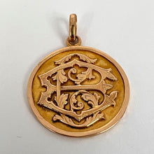 Load image into Gallery viewer, French 18K Rose Gold EC or CE Monogram Medal Pendant