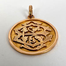 Load image into Gallery viewer, French 18K Rose Gold EC or CE Monogram Medal Pendant
