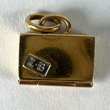 Load image into Gallery viewer, Vintage Weekend Suitcase Love Heart 18K Yellow Gold Ruby Charm Pendant