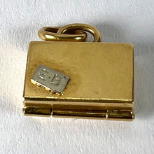Load image into Gallery viewer, Vintage Weekend Suitcase Love Heart 18K Yellow Gold Ruby Charm Pendant