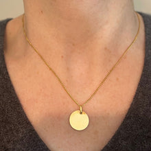Load image into Gallery viewer, French Round Blank 18K Yellow Gold Medal Pendant