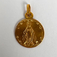 Load image into Gallery viewer, French Virgin Mary 18K Yellow Gold Charm Pendant
