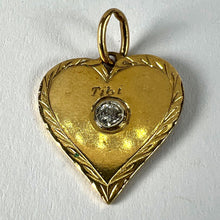 Load image into Gallery viewer, French Love My Heart Is Yours 18K Yellow Gold Diamond Pendant Charm