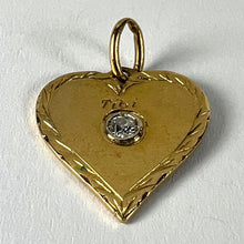 Load image into Gallery viewer, French Love My Heart Is Yours 18K Yellow Gold Diamond Pendant Charm