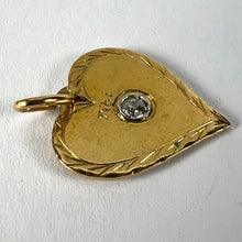 Load image into Gallery viewer, French Love My Heart Is Yours 18K Yellow Gold Diamond Pendant Charm