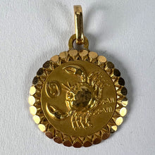 Load image into Gallery viewer, French Perroud Large Cancer Zodiac Starsign 18K Yellow Gold Charm Pendant