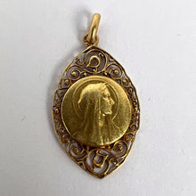 Load image into Gallery viewer, French Virgin Mary 18K Yellow Gold Charm Pendant