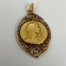 Load image into Gallery viewer, French Virgin Mary 18K Yellow Gold Charm Pendant