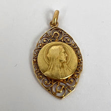 Load image into Gallery viewer, French Virgin Mary 18K Yellow Gold Charm Pendant