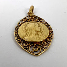 Load image into Gallery viewer, French Virgin Mary 18K Yellow Gold Charm Pendant