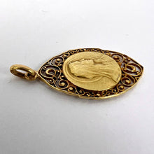 Load image into Gallery viewer, French Virgin Mary 18K Yellow Gold Charm Pendant