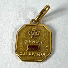 Load image into Gallery viewer, Augis Plus Qu’Hier 18K Yellow Gold Ruby Diamond Love Pendant Charm