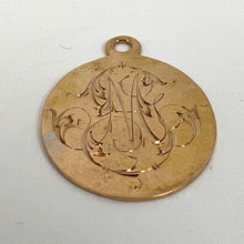 Load image into Gallery viewer, French 18K Yellow Gold GM or MG Monogram Medal Pendant