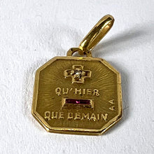 Load image into Gallery viewer, Augis Plus Qu’Hier 18K Yellow Gold Ruby Diamond Love Pendant Charm