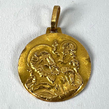 Load image into Gallery viewer, Vintage French St Christopher 18K Yellow Gold Charm Pendant