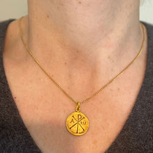 Load image into Gallery viewer, French Becker Chi Rho Jesus Christ Alpha Omega 18K Yellow Gold Medal Pendant