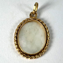Load image into Gallery viewer, French Oval Mother of Pearl Twisted Wire Frame 18K Yellow Gold Charm Pendant