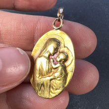 Load image into Gallery viewer, French Dropsy Madonna and Child 18K Yellow Gold Medal Pendant