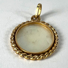 Load image into Gallery viewer, French Oval Mother of Pearl Twisted Wire Frame 18K Yellow Gold Charm Pendant