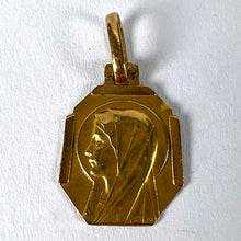 Load image into Gallery viewer, French Art Deco Virgin Mary 18K Yellow Gold Religious Charm Medal Pendant