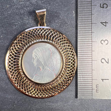 Load image into Gallery viewer, French 18K Rose Gold Mother-of-Pearl Virgin Mary Medal Pendant