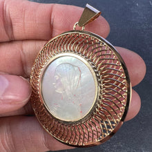Load image into Gallery viewer, French 18K Rose Gold Mother-of-Pearl Virgin Mary Medal Pendant