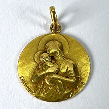 Load image into Gallery viewer, French Rasumny Madonna and Child 18K Yellow Gold Religious Medal Pendant