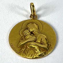 Load image into Gallery viewer, French Rasumny Madonna and Child 18K Yellow Gold Religious Medal Pendant