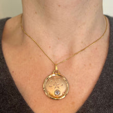 Load image into Gallery viewer, French Floral Flower 18 Karat Rose Gold Rose Cut Diamond Charm Pendant