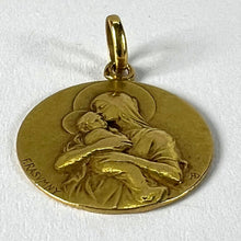 Load image into Gallery viewer, French Rasumny Madonna and Child 18K Yellow Gold Religious Medal Pendant