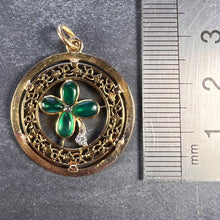 Load image into Gallery viewer, French Lucky Shamrock Four Leaf Clover 18K Yellow Gold Diamond Charm Pendant