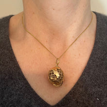 Load image into Gallery viewer, World Globe Italy 18K Yellow Gold Imitiation Pearl Charm Pendant