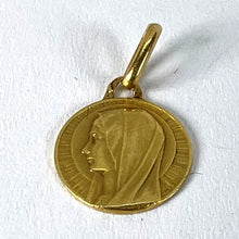 Load image into Gallery viewer, Small Vintage French Mazzoni Virgin Mary 18K Yellow Gold Religious Charm Pendant