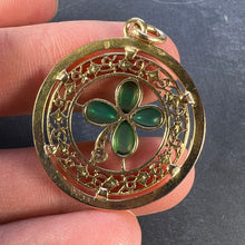 Load image into Gallery viewer, French Lucky Shamrock Four Leaf Clover 18K Yellow Gold Diamond Charm Pendant