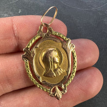 Load image into Gallery viewer, French Virgin Mary 18K Rose Gold Medal Charm Pendant