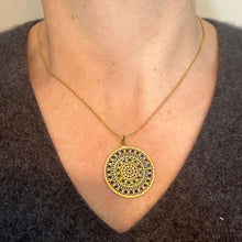 Load image into Gallery viewer, French Window Plique A Jour Enamel 18K Yellow Gold Pendant Medal