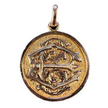 Load image into Gallery viewer, French 18K Rose Gold EC or CE Monogram Medal Pendant