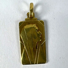 Load image into Gallery viewer, French Art Deco Virgin Mary 18K Yellow Gold Religious Charm Medal Pendant