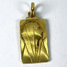 Load image into Gallery viewer, French Art Deco Virgin Mary 18K Yellow Gold Religious Charm Medal Pendant