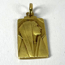 Load image into Gallery viewer, French Art Deco Virgin Mary 18K Yellow Gold Religious Charm Medal Pendant