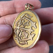 Load image into Gallery viewer, French 18K Rose Gold EC or CE Monogram Medal Pendant
