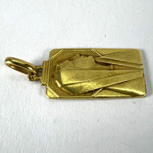 Load image into Gallery viewer, French Art Deco Virgin Mary 18K Yellow Gold Religious Charm Medal Pendant