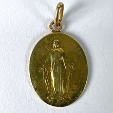Load image into Gallery viewer, French Virgin Mary Miraculous Medal 18K Yellow Gold Charm Medal Pendant