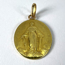 Load image into Gallery viewer, French Virgin Mary Miraculous Medal 18K Yellow Gold Charm Medal Pendant