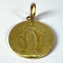 Load image into Gallery viewer, French Virgin Mary Miraculous Medal 18K Yellow Gold Charm Medal Pendant